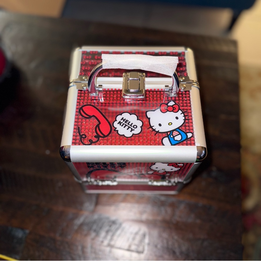 Hello Kitty Sanrio Foldable Makeup Glitter Travel Box Gift For Girls Woman New - Picture 9 of 16